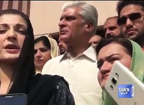 Maryam Nawaz talking about his brothers and saying that her brothers live outside of Pakistan, so Pakistani laws does not apply on them. October 2017