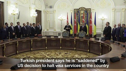 Erdogan says US decision to halt Turkey visas 'very saddening'
