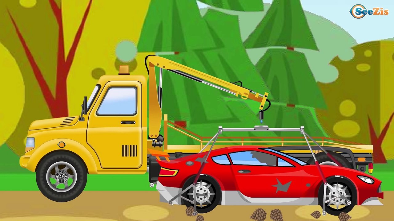 The Blue Police Car & Racing Car Сhase - The Big Race in the City of Cars Cartoons for Children