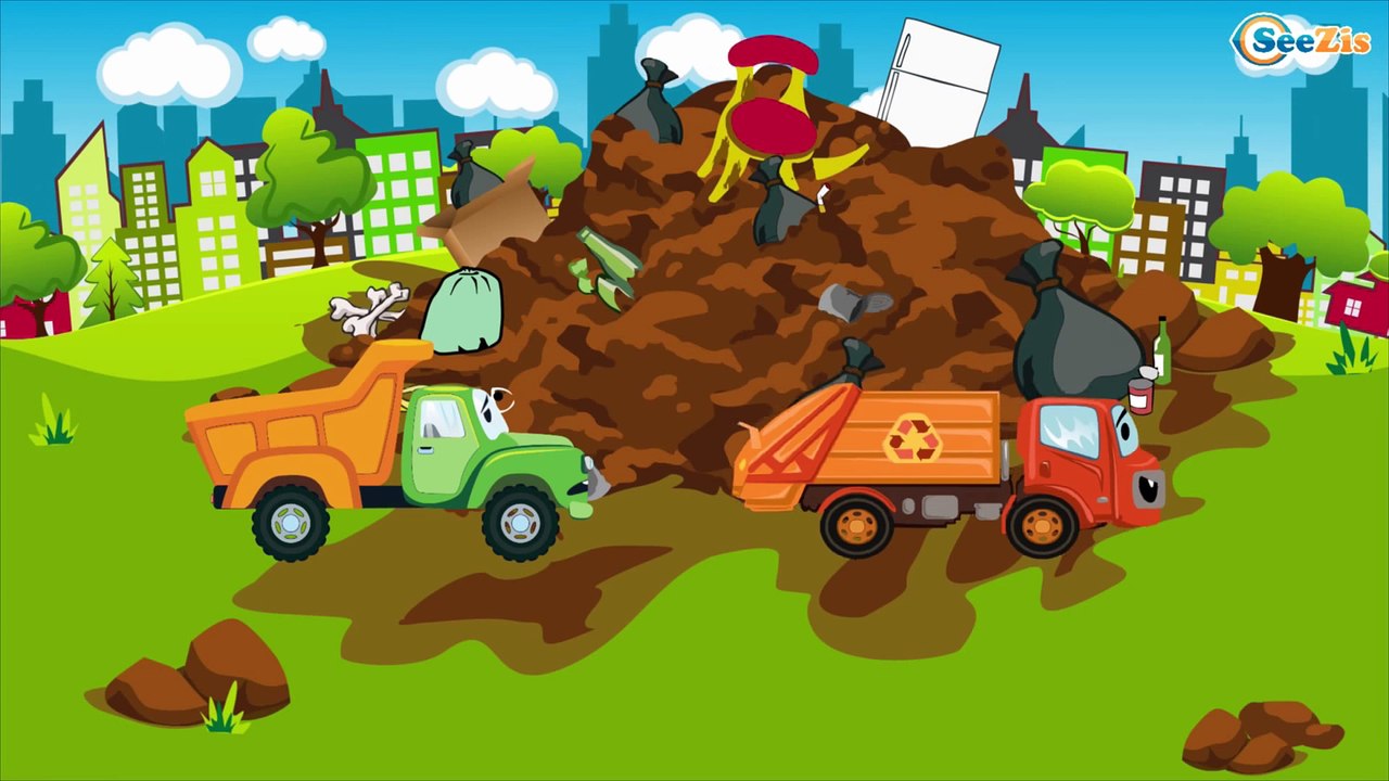 The Orange Racing Car & The Monster Truck - The Big Race in the City of Cars Cartoons for Children