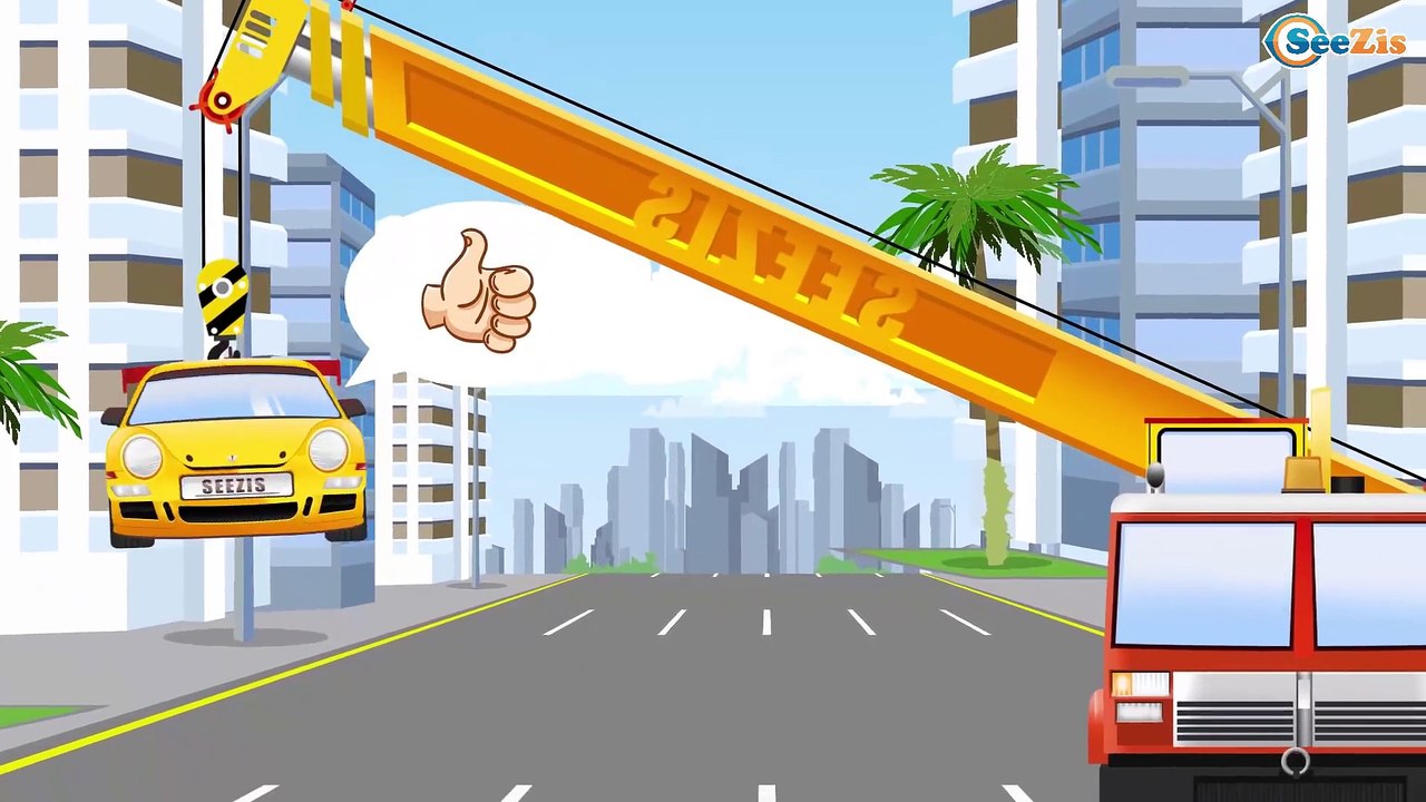 The White Police Car & Racing Car - The Big Race in the City of Cars Cartoons for Children