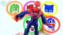 Superhero Play Doh Slime Stacking Toys Pj Masks Finger Family Nursery Rhymes Learn Colors for Kids
