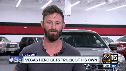 Las Vegas shooting hero gets truck of his own