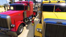 Learn Vehicles - Colors Trucks & Cars with Spiderman Hulk Mickey Mouse in Cartoon for Kids