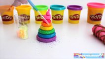 DIY How to Make Giant Kinetic Sand Rainbow Ball Pyramid Learn Colors and Sizes