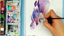 Painting with Watercolors & Q&A | Crystal Cluster Painting With Watercolors | Painting with mako