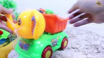 รีวิวของเล่น รถดั้ม รถตักดิน เล่นทรายกับรถของเล่นแมคโคร เรียนรู้เสียงสัตว์ Dump Truck Car Toy