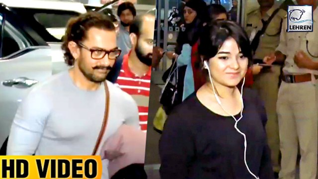 Aamir Khan and Zaira Wasim Spotted At Mumbai Airport
