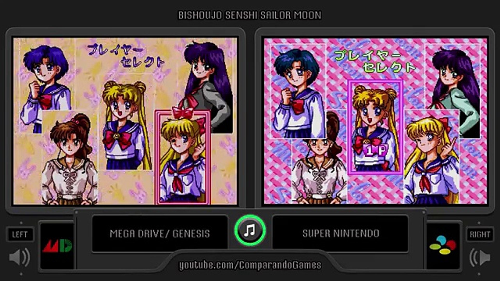 Sailor Moon (Sega Genesis vs Snes) Side by Side Comparison (Mega Drive vs  Super Famicom) - video Dailymotion