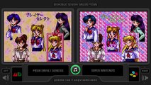 Sailor Moon (Sega Genesis vs Snes) Side by Side Comparison (Mega Drive vs Super Famicom)