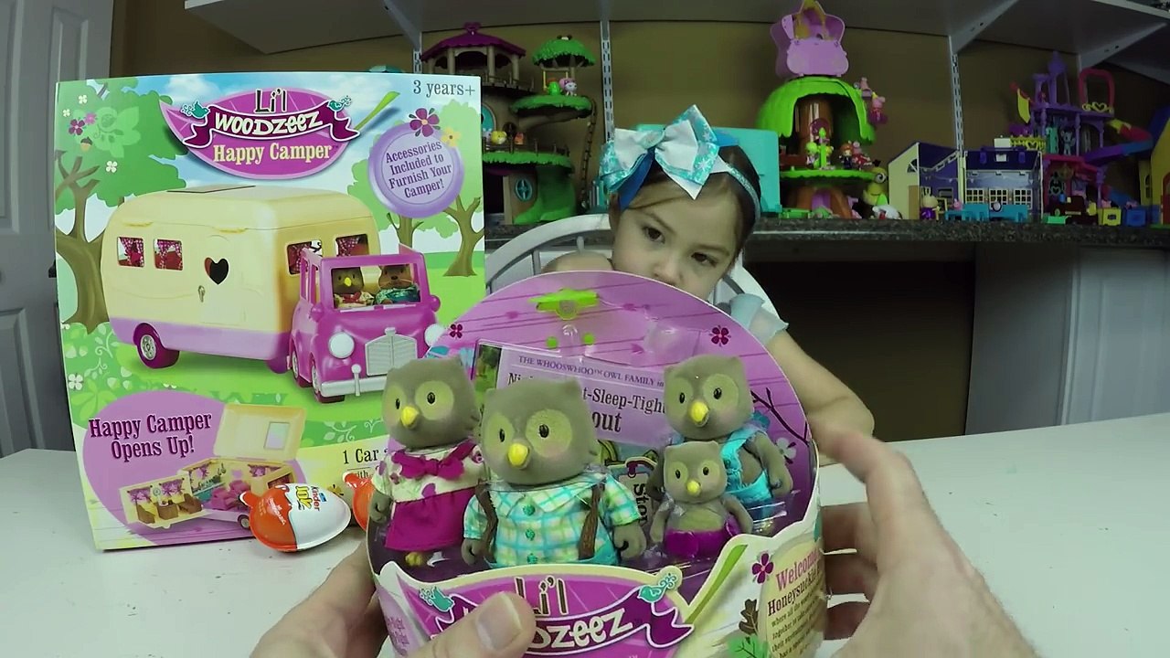 FUN LIL WOODZEEZ HAPPY CAMPER Playset + Kinder Joy Surprise Eggs Angry Birds Toy Opening Kids Toys