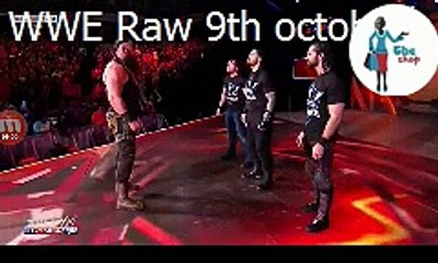 WWE RAW 9th october 2017 - Shield is Back Attack Brun stroman