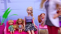 BARBIE DENTIST Visit with Frozen Kids, Doctor Spiderman & Barbie Kelly Dolls by DisneyCarToys