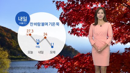 [날씨] 밤사이 동해안 강한 비...내일 기온 뚝 / YTN