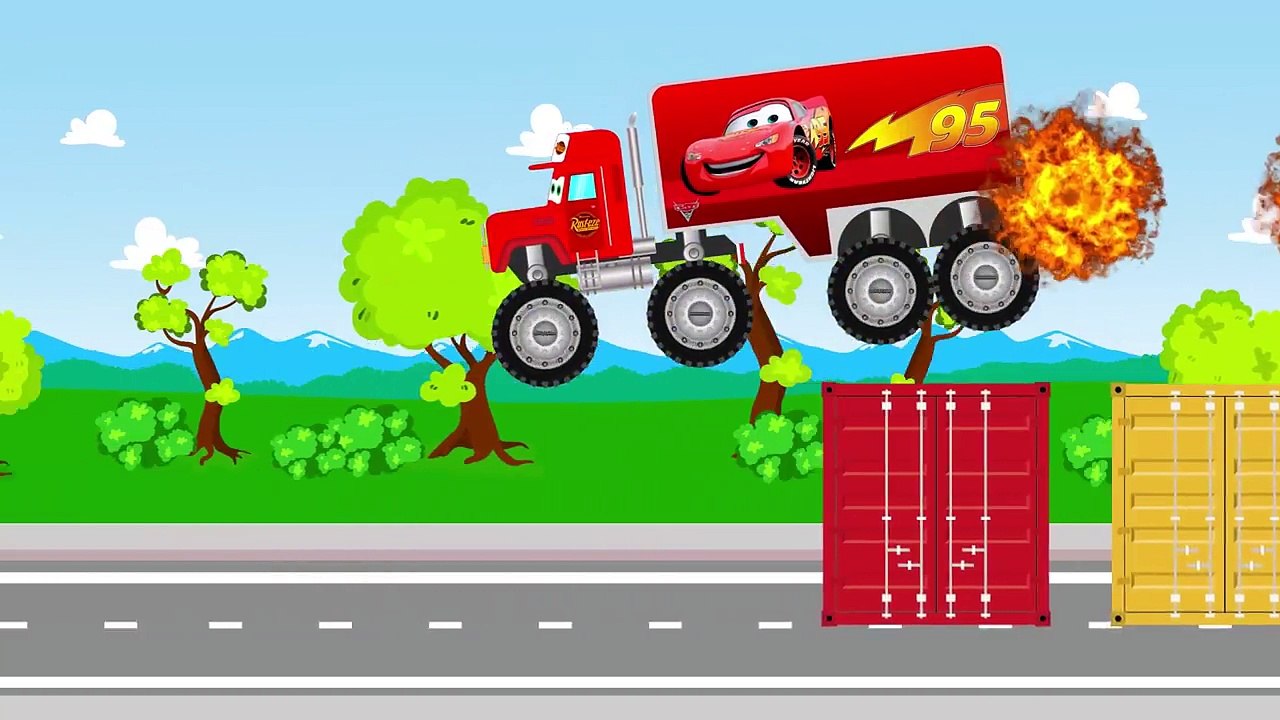 Disney Pixar MACK Monster Truck McQUEEN and Police Monster Truck