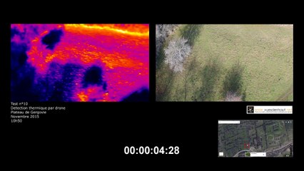 Détection thermique par image infrarouge prise d’un drone