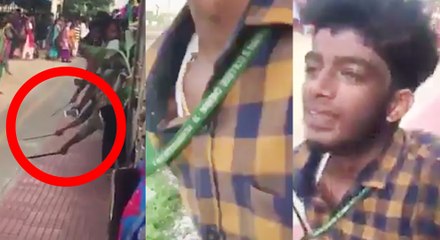 ஷாக் வீடியோ! ரயில் பயணிகளை அலறவிட்ட சென்னை மாணவர்கள்-வீடியோ