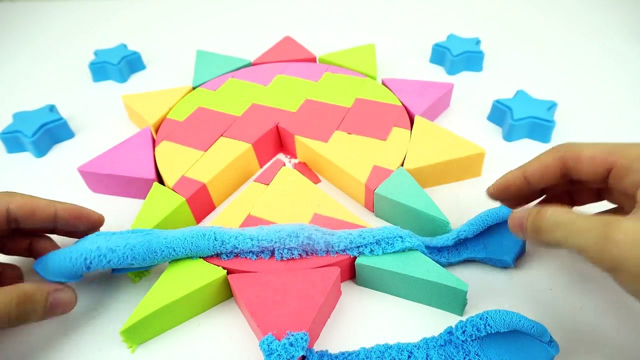 DIY How to make Mad Mattr Rainbow Sun Kinetic Sand Learn colors with Nursery Rhymes video for Kids