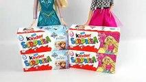 Frozen VS. Barbie ☆ Huevos Kinder Sorpresa en Español con juguetes de Frozen y muñecas Barbie
