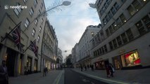 Christmas decorations already up in New Bond Street, London