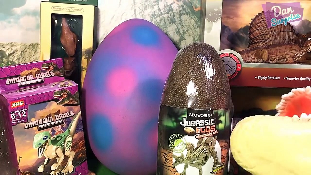 GIANT DINOSAUR SURPRISE EGG for kids! LEGO INDOMINUS REX VS T-REX - Velociraptor Stegosaurus