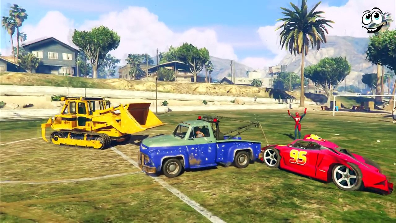 Spiderman saves McQueen & worker tow truck from Joker! Episode 1 Spiderman Cartoon Nursery Rhymes