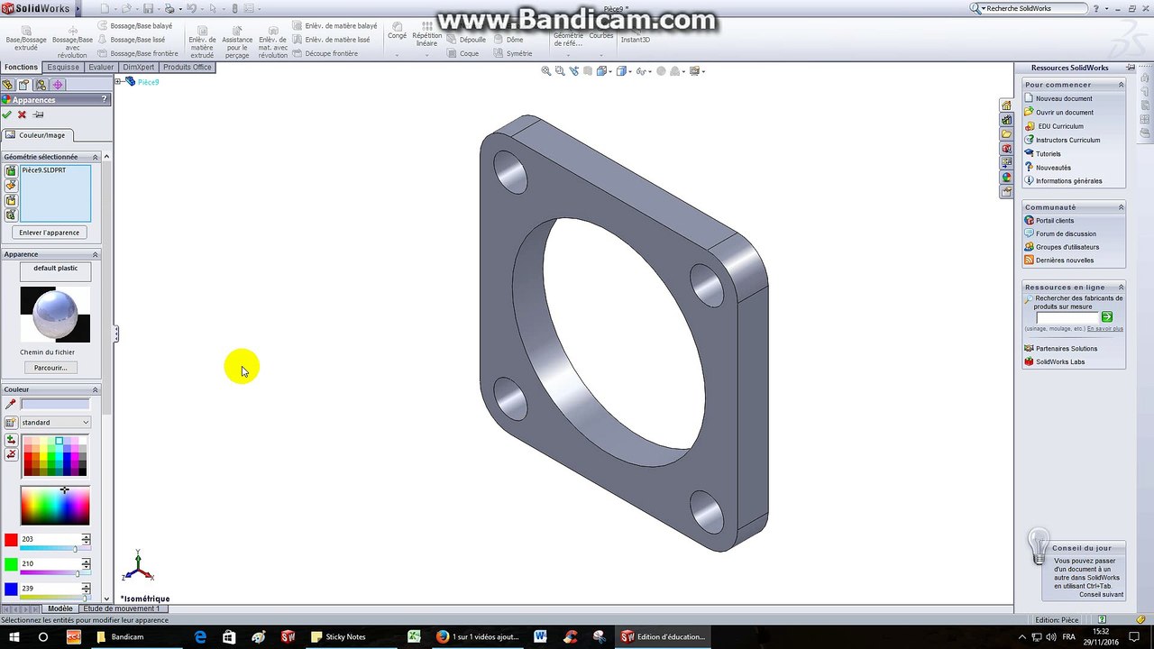 Vérin hydraulique-TP6-Patte de fixation (modélisation volumique)