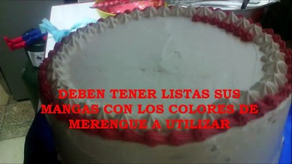 Cómo decorar torta o pastel con merengue? Escudo del Capitán América (Nivel principiantes)