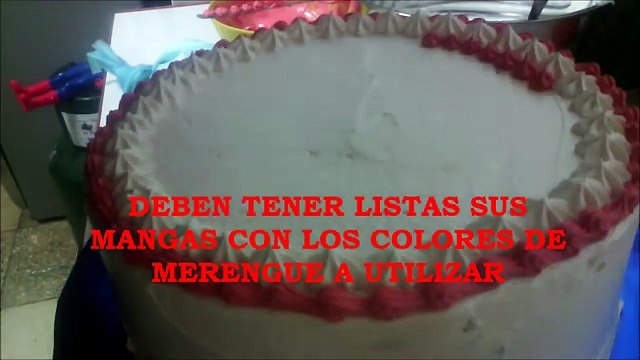 Cómo decorar torta o pastel con merengue? Escudo del Capitán América (Nivel principiantes)