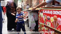 Street Food 2017 - Turkish Street Food in Istanbul - Turkish Ice Cream Man Dondurma