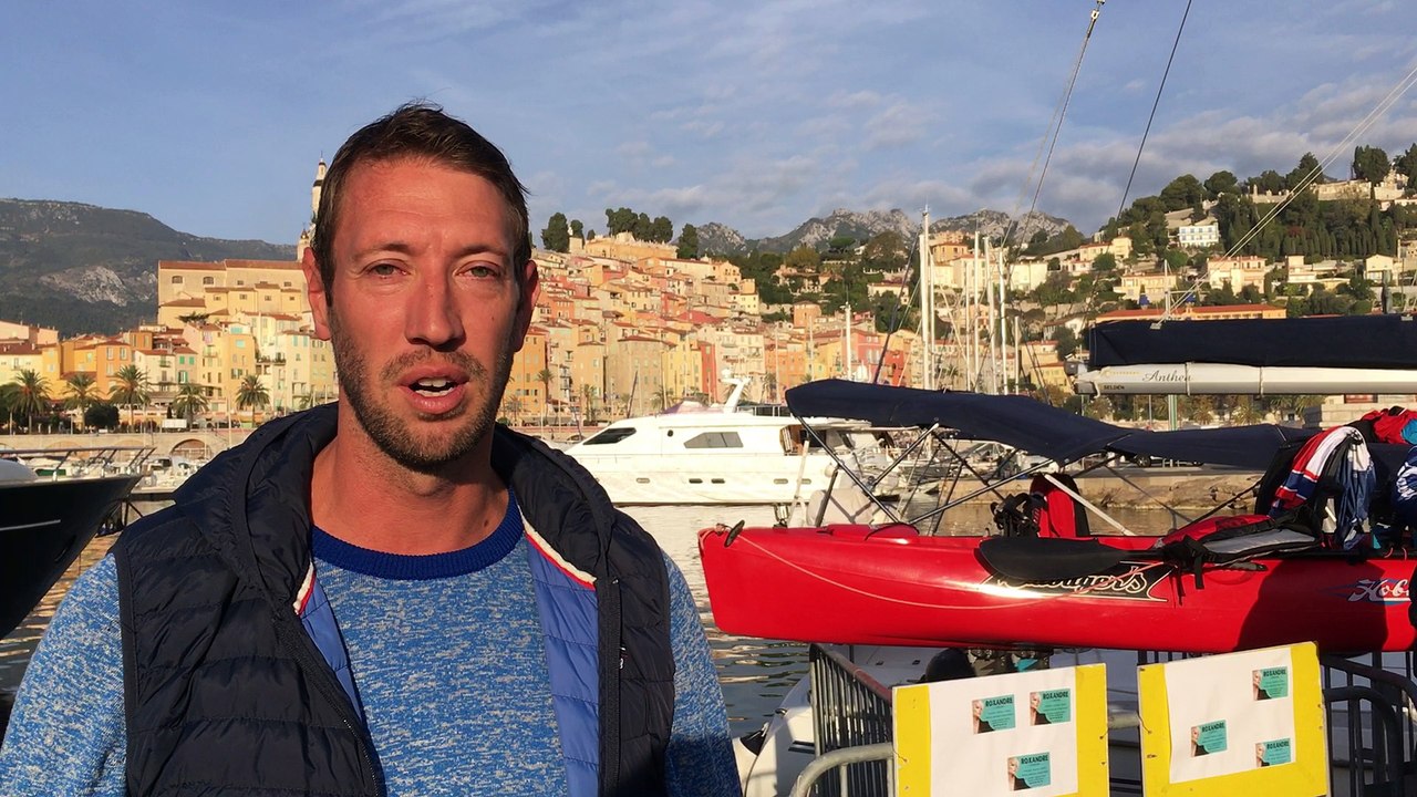 Alain Bernard soutient les pompiers de Menton pour leur traversée Menton/Ajaccio