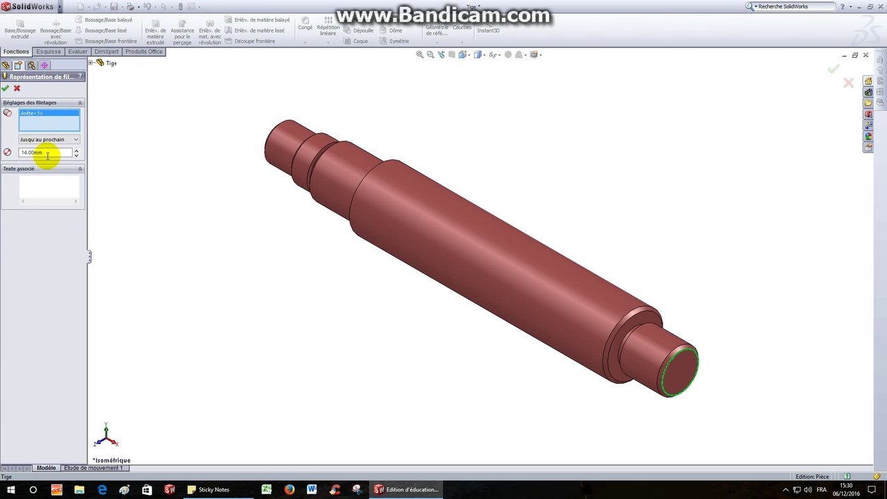 Vérin hydraulique-TP9-Tige (modélisation volumique)