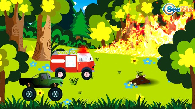 Пожарная Машина Тушит Пожар Мультфильмы про МАШИНКИ в Городе Сборник 10 Минут Все серии подряд