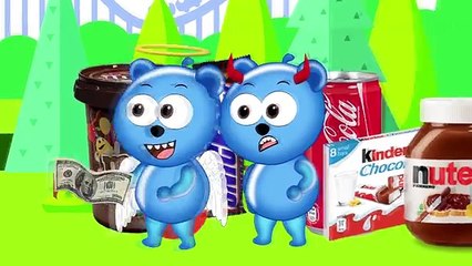 Mega Gummy bear Angel and Devil finger family kids | bad Gummibear funny toys videos