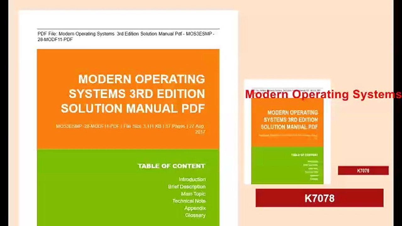 Modern Operating Systems 3rd Edition Solution Manual Pdf