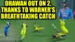 India vs Australia 2nd T20I : Shikhar Dhawan out for 2 runs, David Warner takes outstanding catch