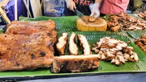 Bangkok Street Food. Fried Chicken and Pork Seen Near Central World and Ploenchit