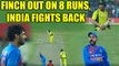 India vs Australia 2nd T20I : Aaron Finch out on balling of Bhuvneshwar Kumar, Kohli takes catch | Oneindia News