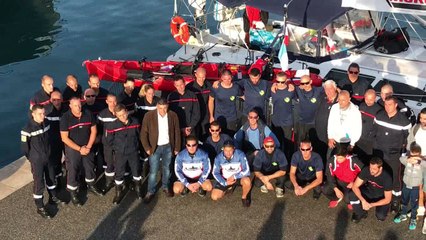 Départ des pompiers de Menton pour Ajaccio en kayak
