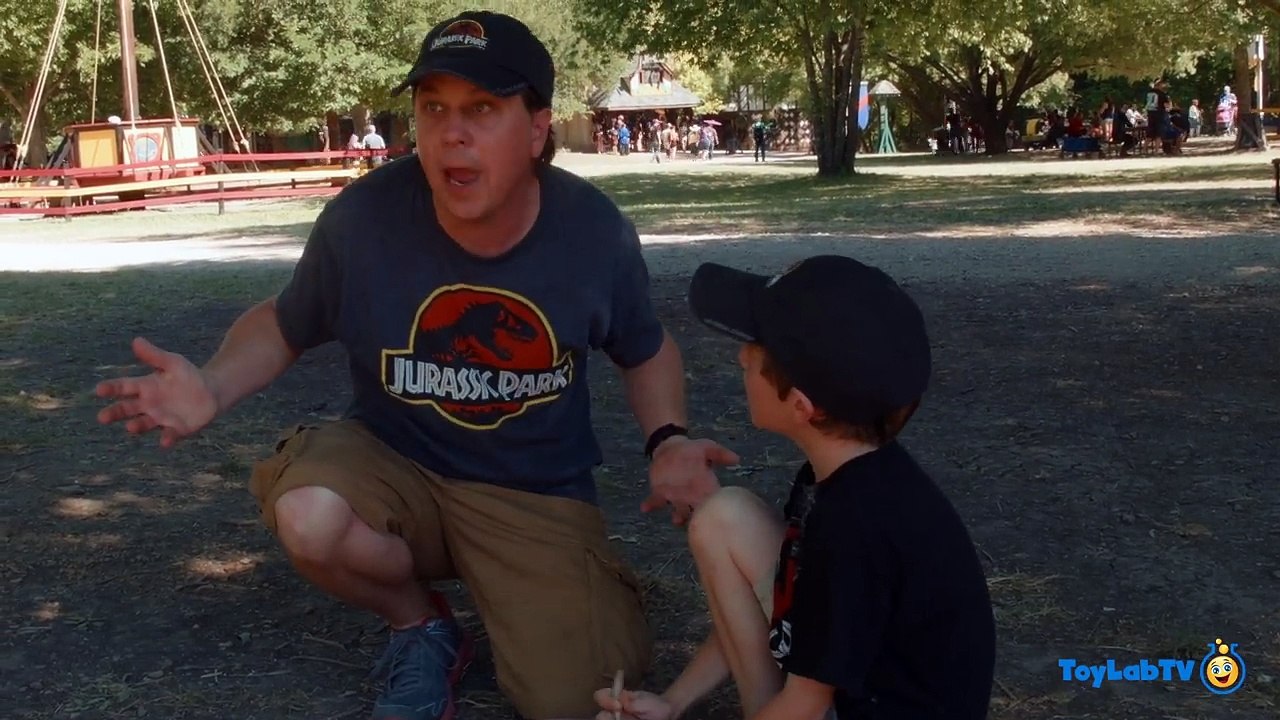 GIANT LIFE SIZE DINOSAURS! Park Ranger LB Epic Battle w/ Dinosaur Kids Family Fun Outdoor Activities