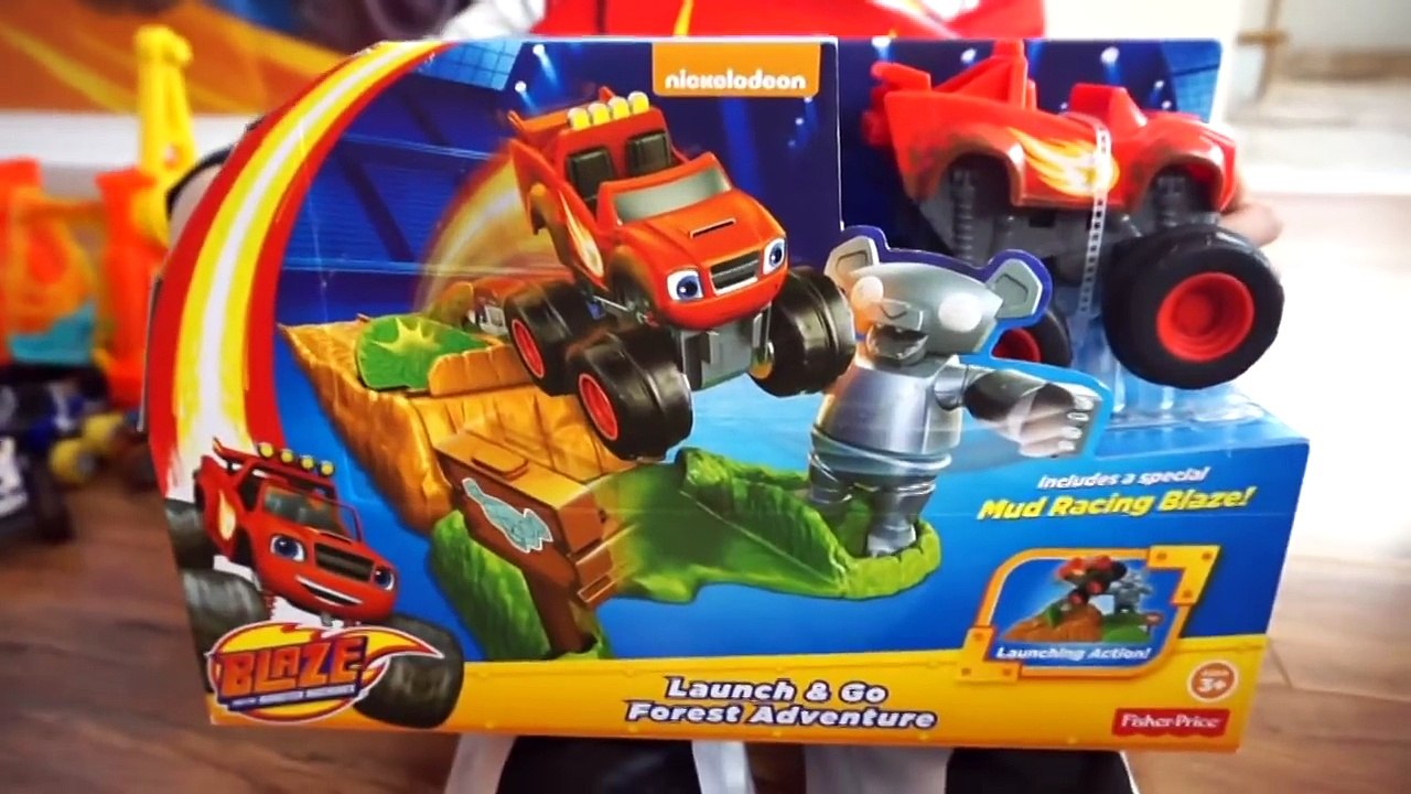 BLAZE AND THE MONSTER MACHINE TOYS Nickelodeon GIANT EGG SURPRISE OPENING Kids Video