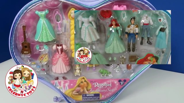 Rare Rapunzel and Ariel Deluxe Fashion Set Polly Pocket Clothes & Accessories Toy Collection Tangled