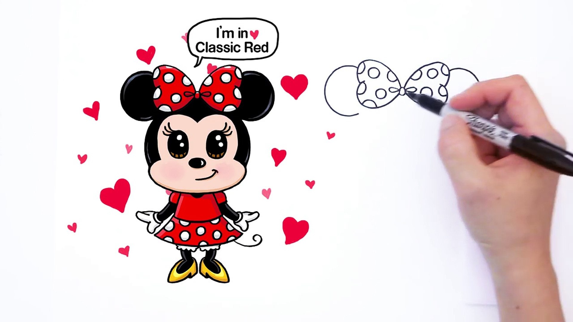 How to Draw Minnie Mouse - Easy Drawing Art