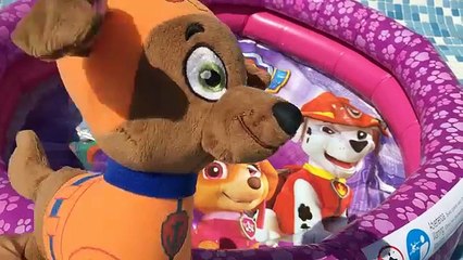 Patrulla canina juguetes español FIESTA EN LA PLAYA DE LA PISCINA CON BEBES PAW PATROL