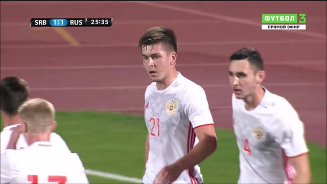 1-1 Rifat Zhemaletdinov Goal UEFA Euro U21 Qual. Group 7 - 1010.2017 Serbia U21 1-1 Russia U21