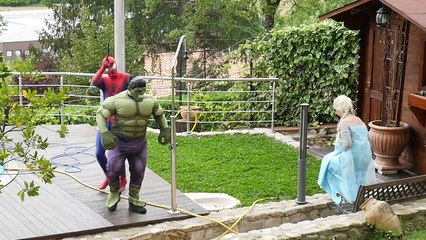 Spiderman Poo Surprise Eggs With Frozen Elsa Anna And Joker - Fun Superhero In Real Life