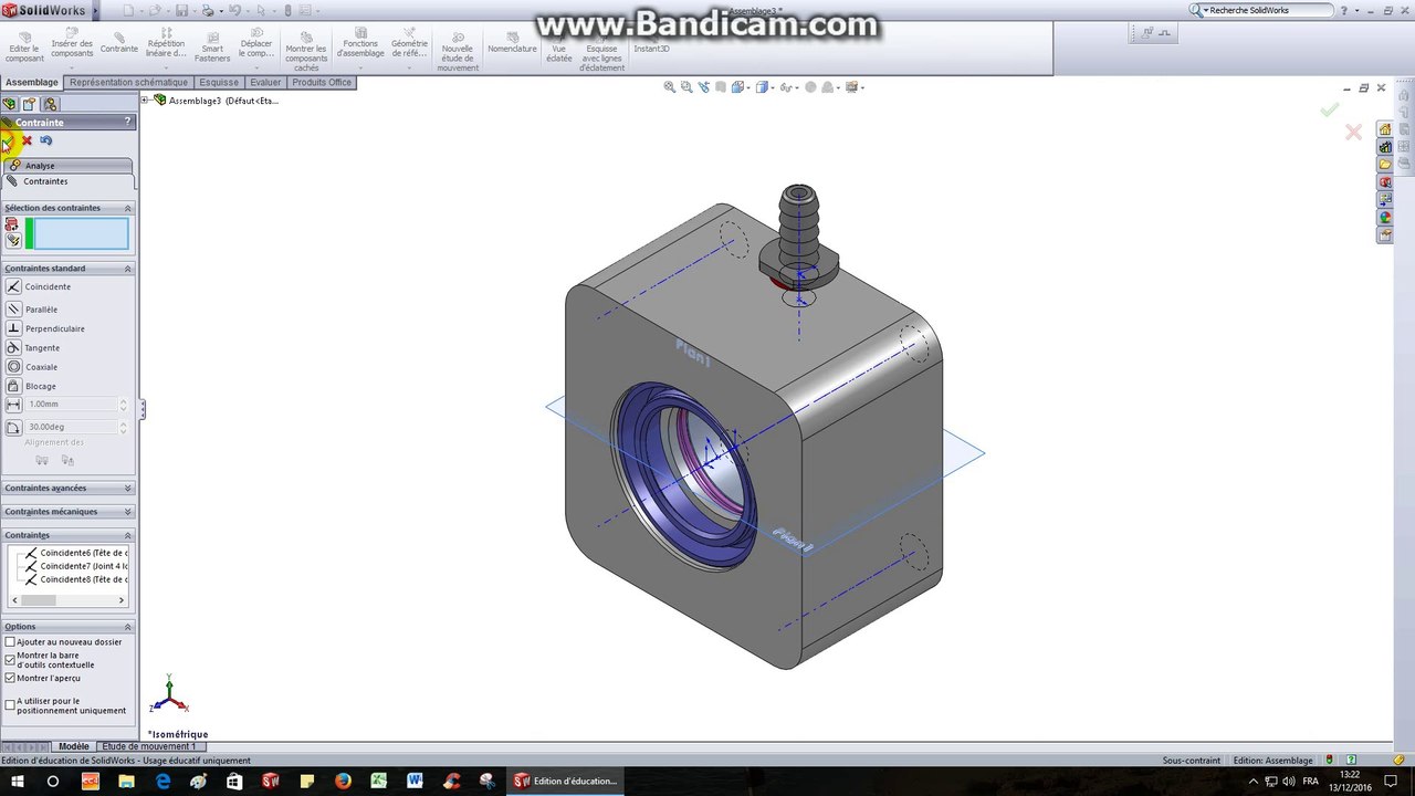 Vérin hydraulique-TP21-Tête de cylindre+joint (assemblage)