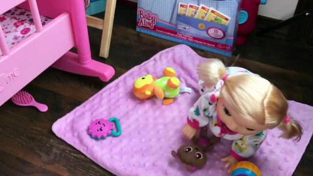 Crawling Baby Alive Go Bye-Bye Doll Morning Routine Feeding and Diaper Change