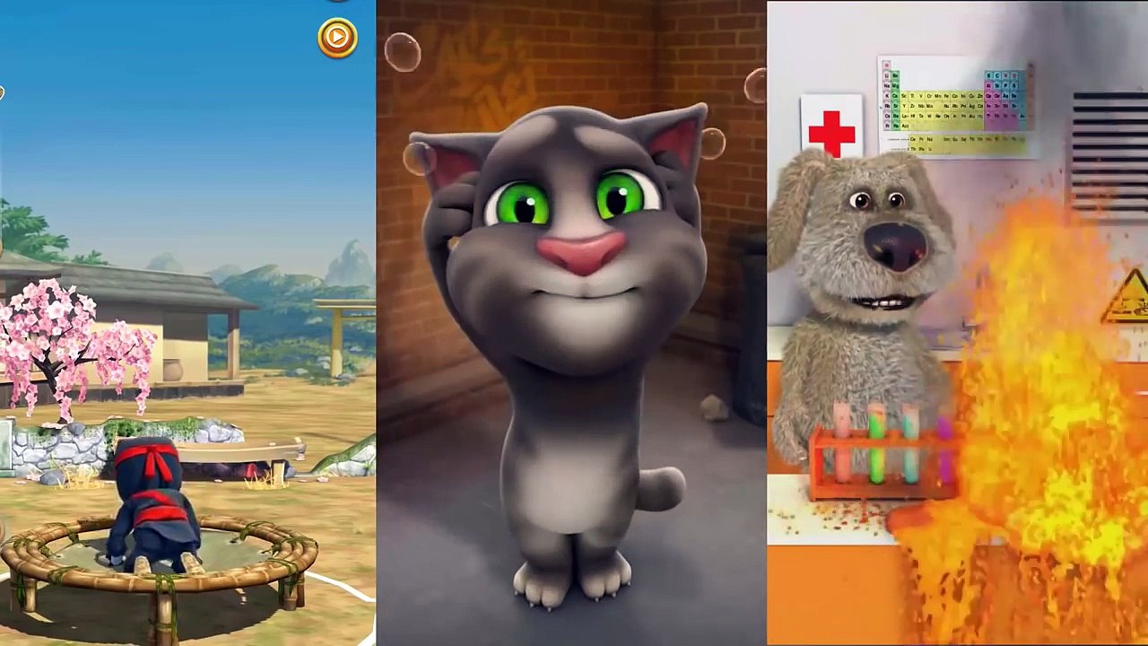 ✿ Говорящий Том и Неуклюжий Ниндзя Talking Tom and Clumsy Ninja Игровой Мультфильм