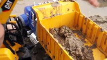 Construction Trucks for Children: Beach Digging - Bruder Toy Collection - Excavators Backhoe Dump